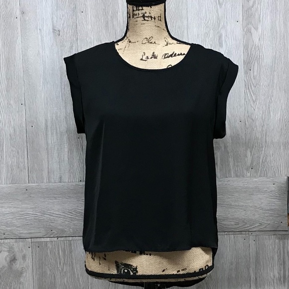 Shine Star Cuffed Short Sleeve High Low Top BB364 - Picture 1 of 8